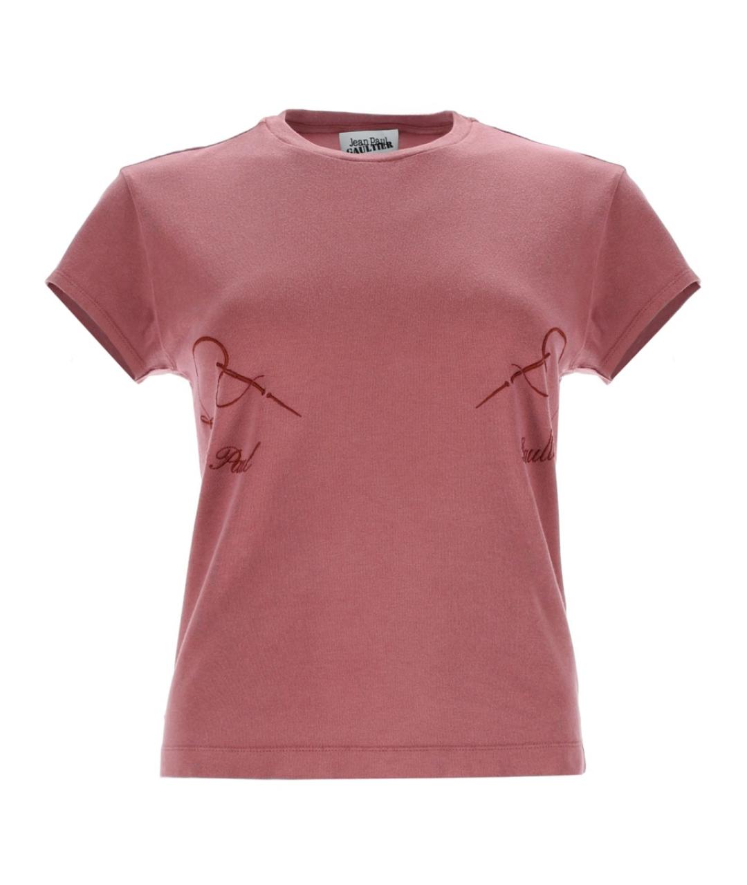 JEAN PAUL GAULTIER Бордовая хлопковая футболка, фото 1