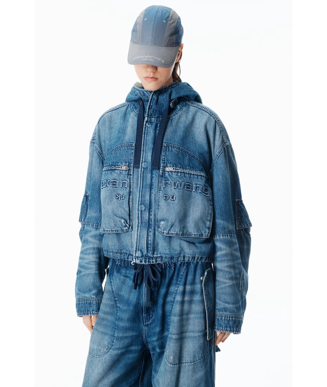 ALEXANDER WANG Синяя хлопковая куртка, фото 3