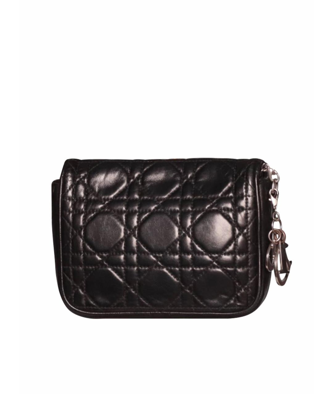 CHRISTIAN DIOR Черная кожаная сумка через плечо, фото 1