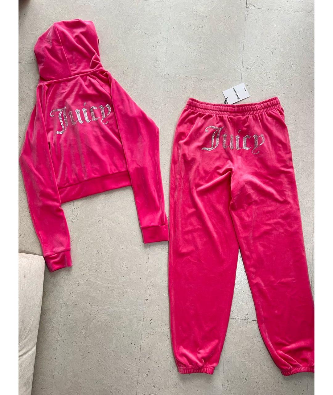 JUICY COUTURE Фуксия велюровый спортивные костюмы, фото 3