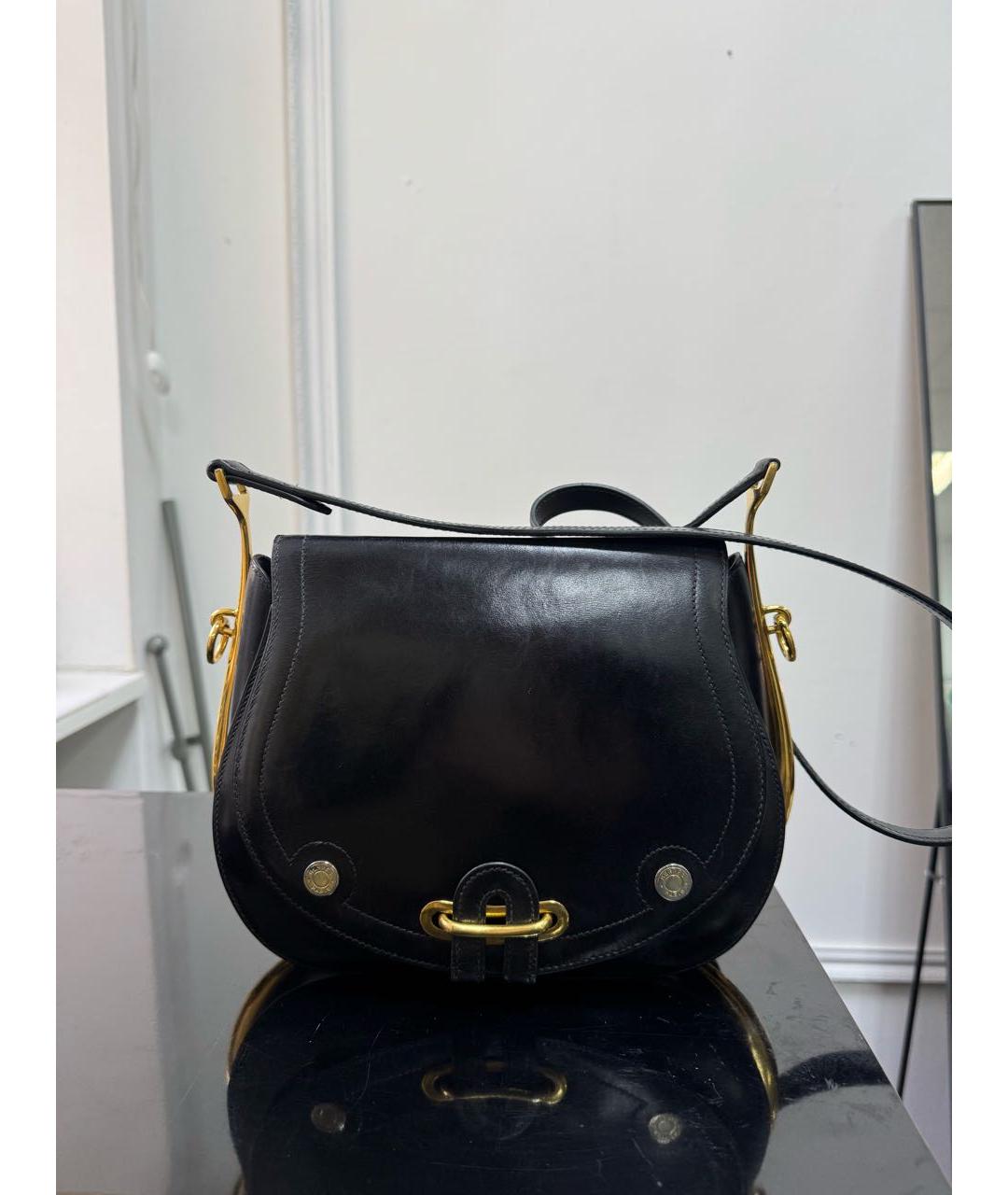 HERMES Черная кожаная сумка через плечо, фото 7