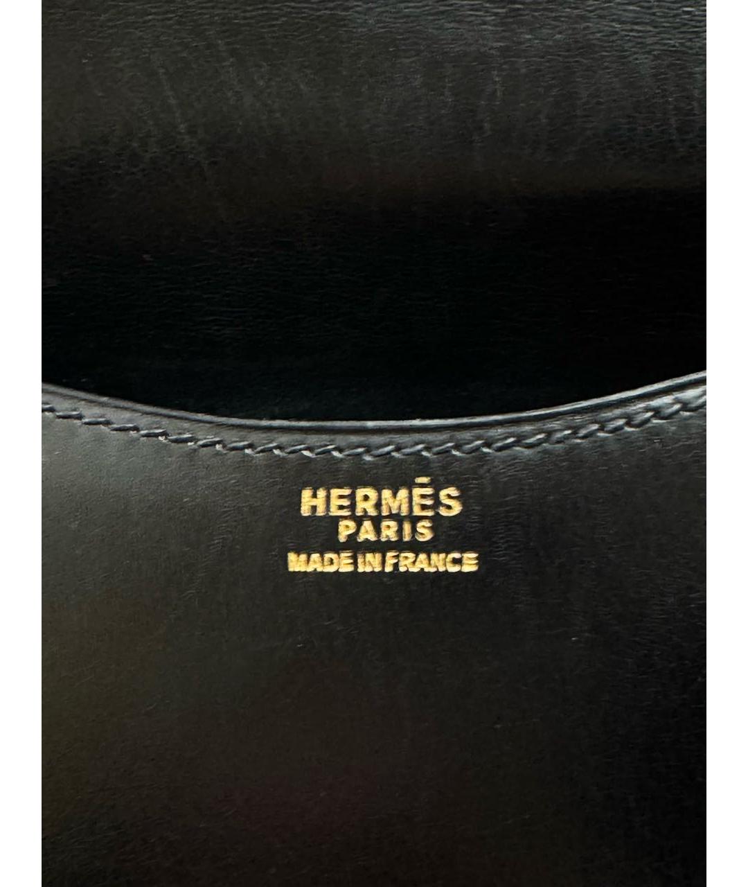 HERMES Черная кожаная сумка через плечо, фото 6