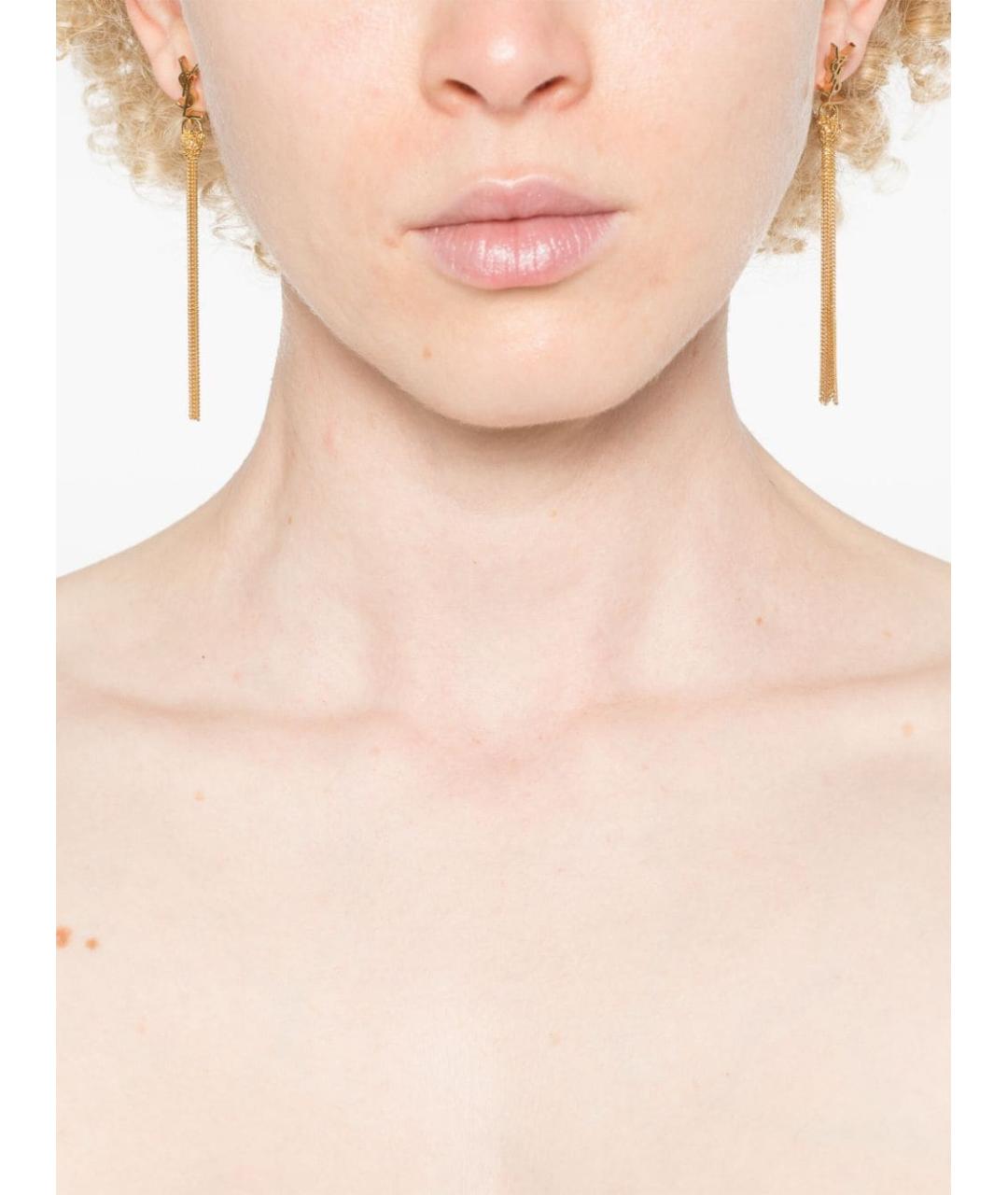 SAINT LAURENT Золотые металлические серьги, фото 2