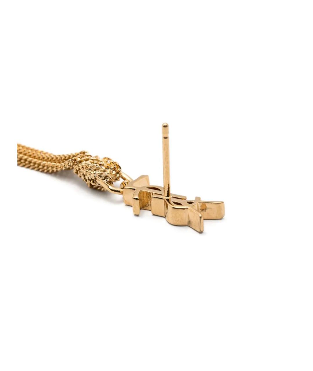 SAINT LAURENT Золотые металлические серьги, фото 3