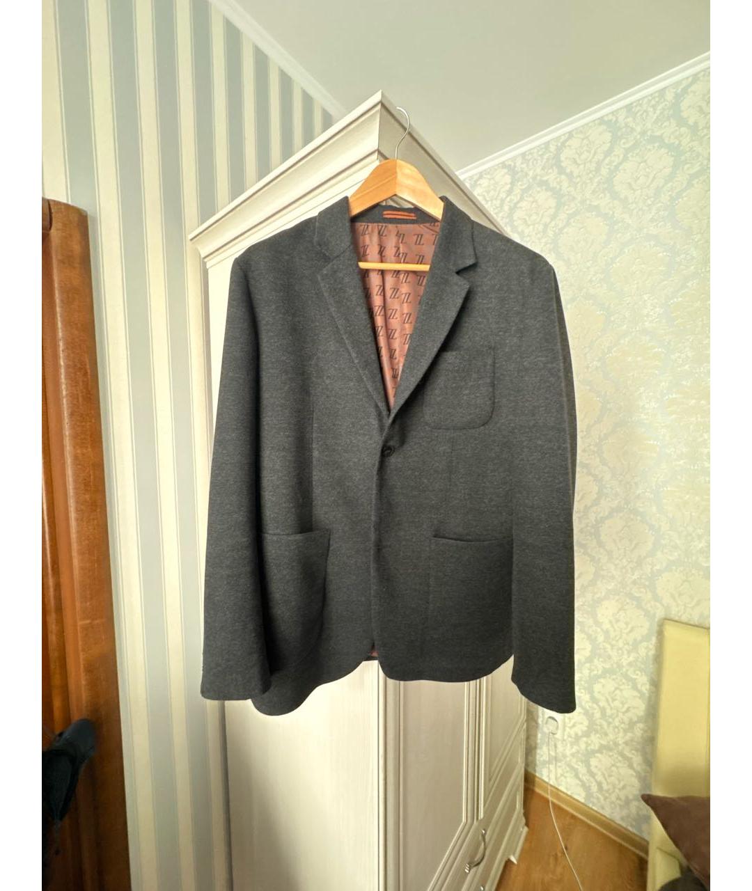 ERMENEGILDO ZEGNA XXX Серый шерстяной пиджак, фото 5