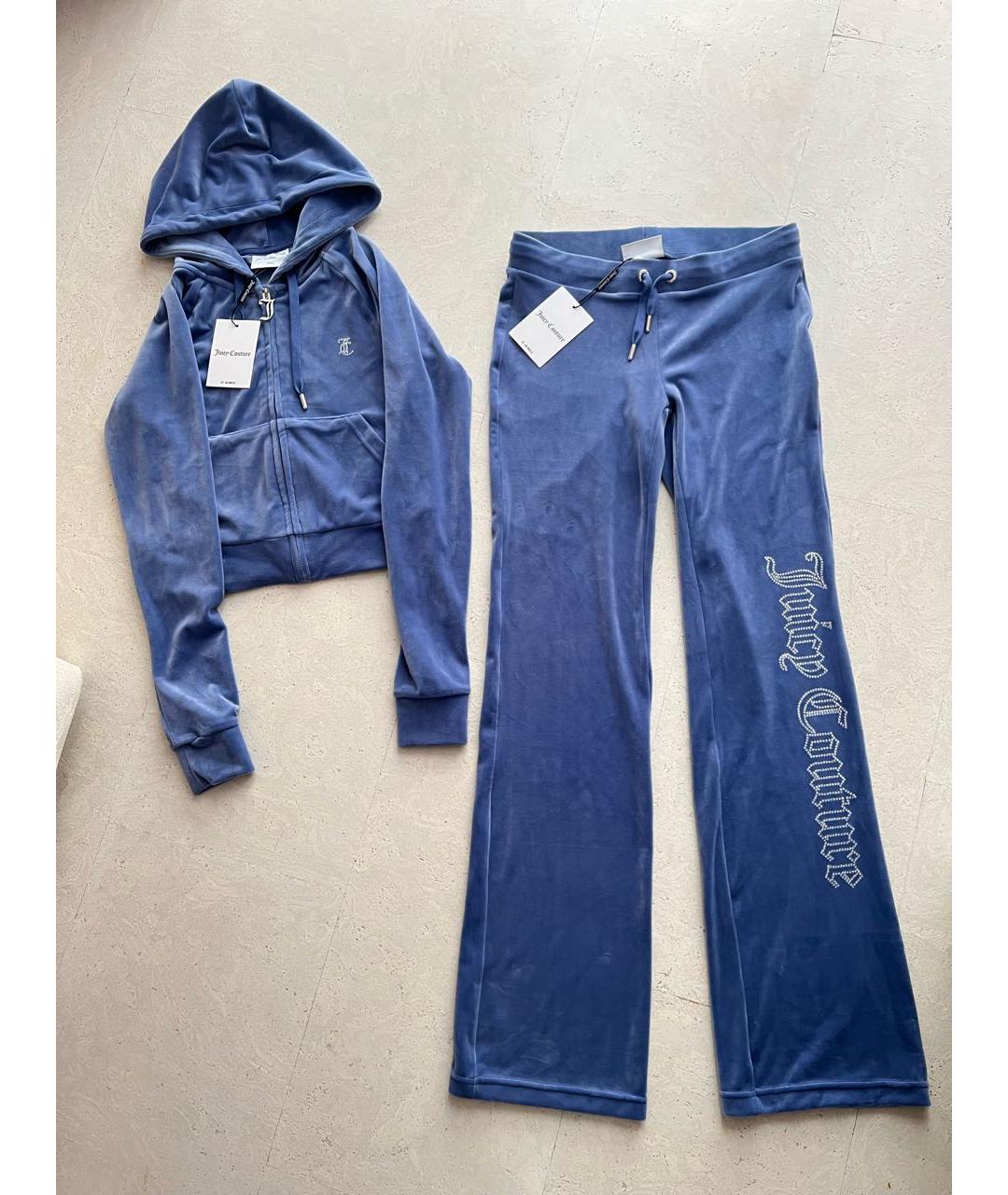 JUICY COUTURE Синий велюровый спортивные костюмы, фото 2