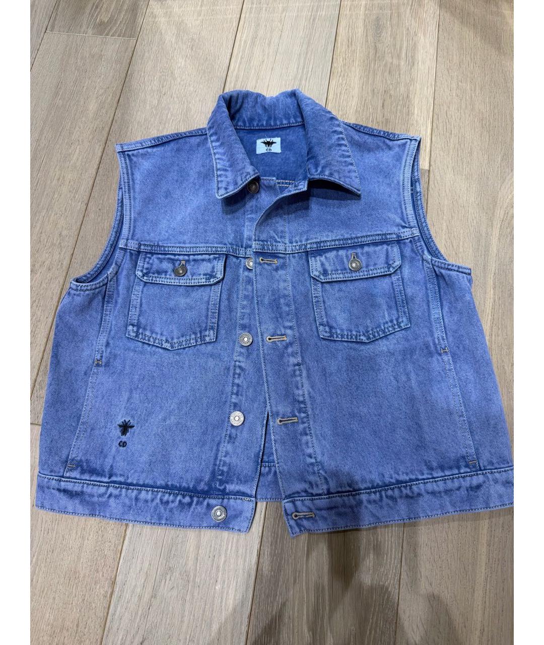 CHRISTIAN DIOR Голубой деним жилет, фото 4