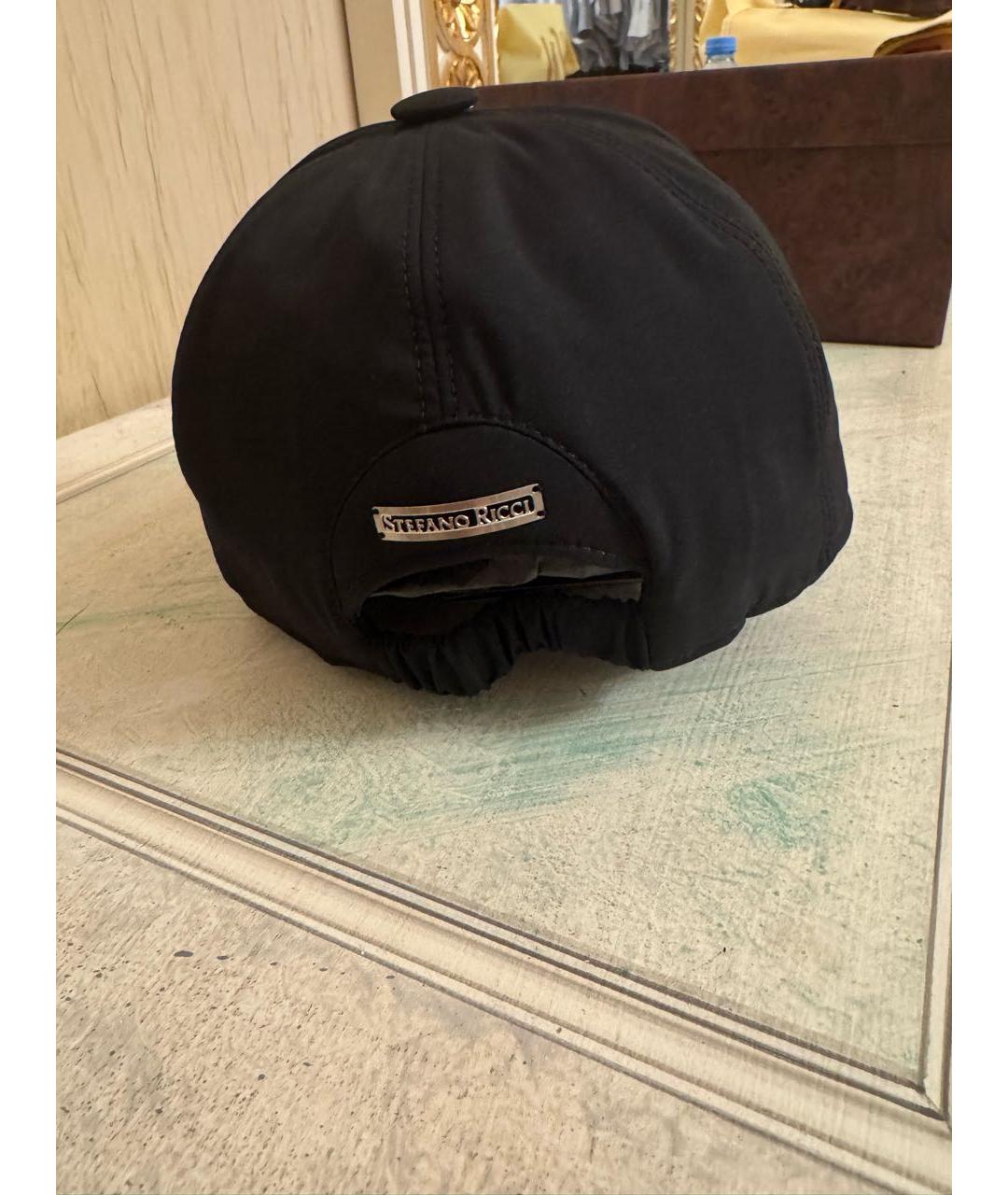 STEFANO RICCI Черная хлопковая кепка/бейсболка, фото 5