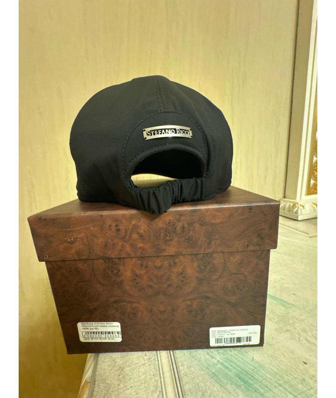 STEFANO RICCI Черная хлопковая кепка/бейсболка, фото 8