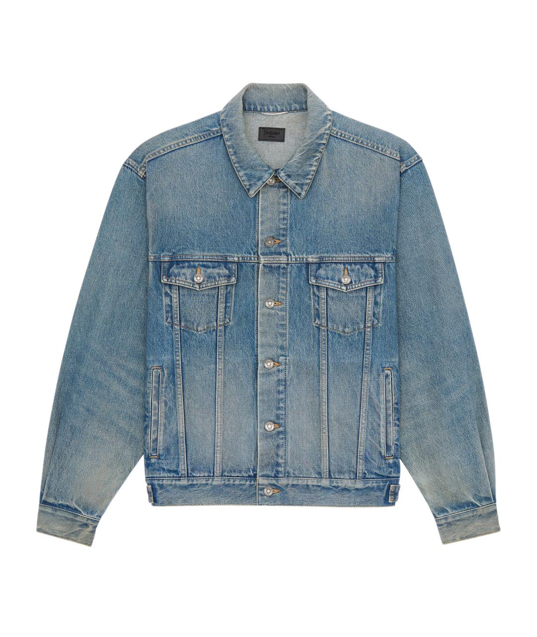 SAINT LAURENT Синяя хлопковая куртка, фото 1