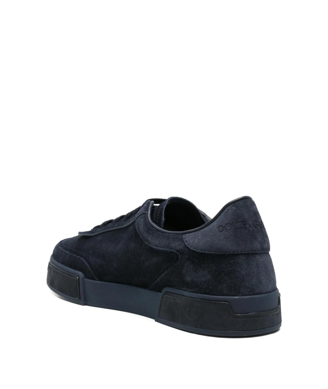 DOLCE&GABBANA Синие кожаные низкие кроссовки / кеды, фото 3
