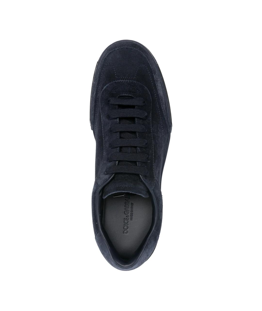 DOLCE&GABBANA Синие кожаные низкие кроссовки / кеды, фото 4