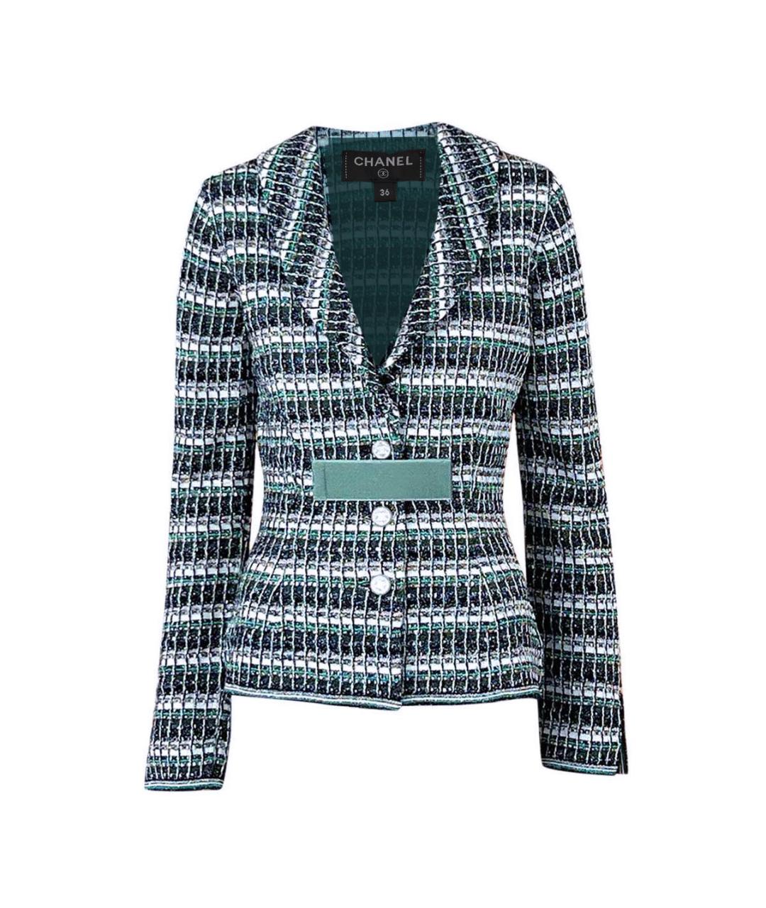 CHANEL Зеленый шелковый жакет/пиджак, фото 1