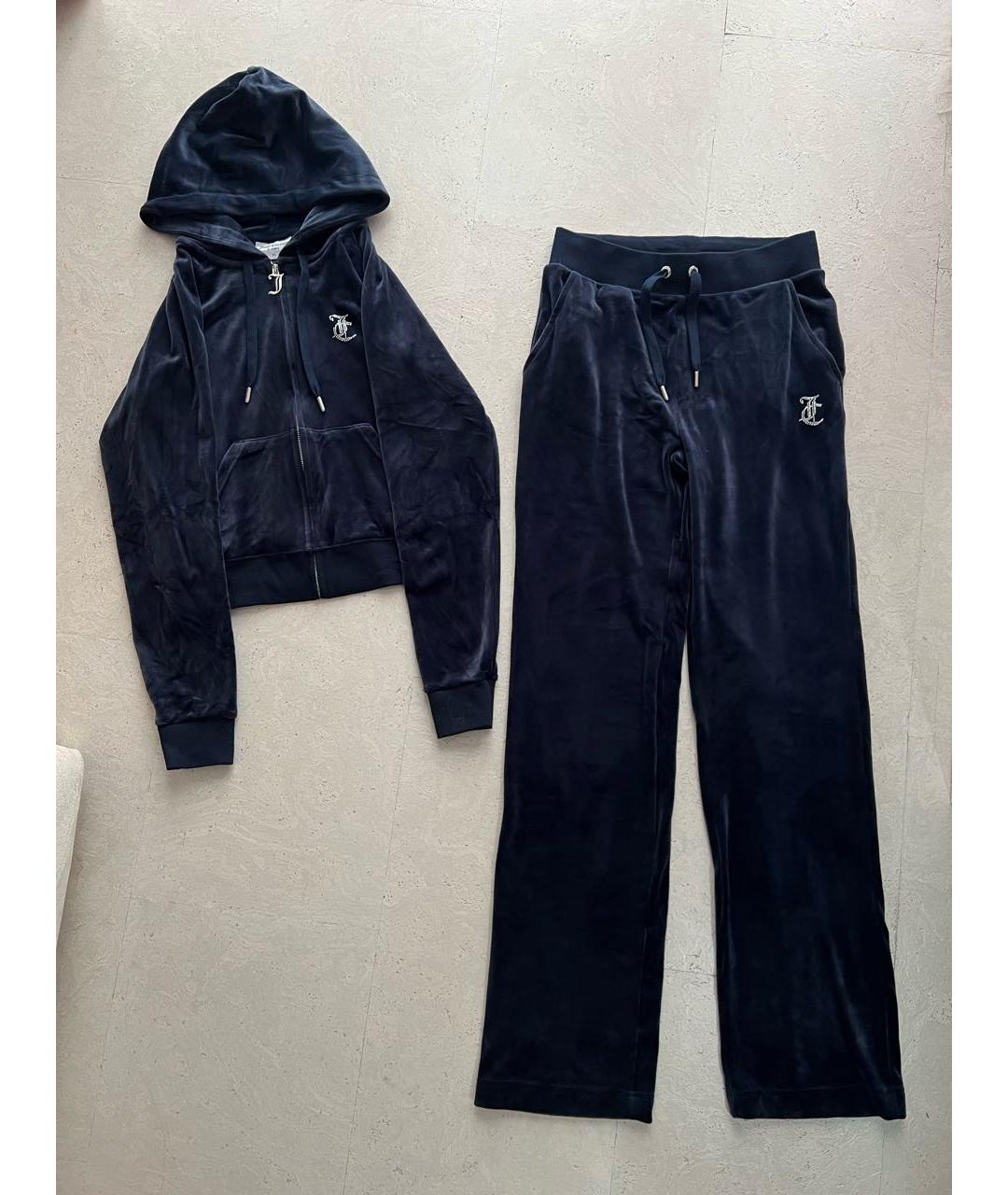 JUICY COUTURE Темно-синий велюровый спортивные костюмы, фото 2