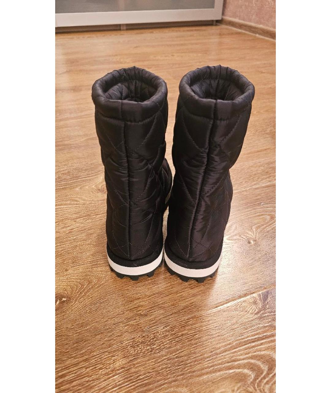 DOLCE&GABBANA Черные текстильные сапоги, фото 4