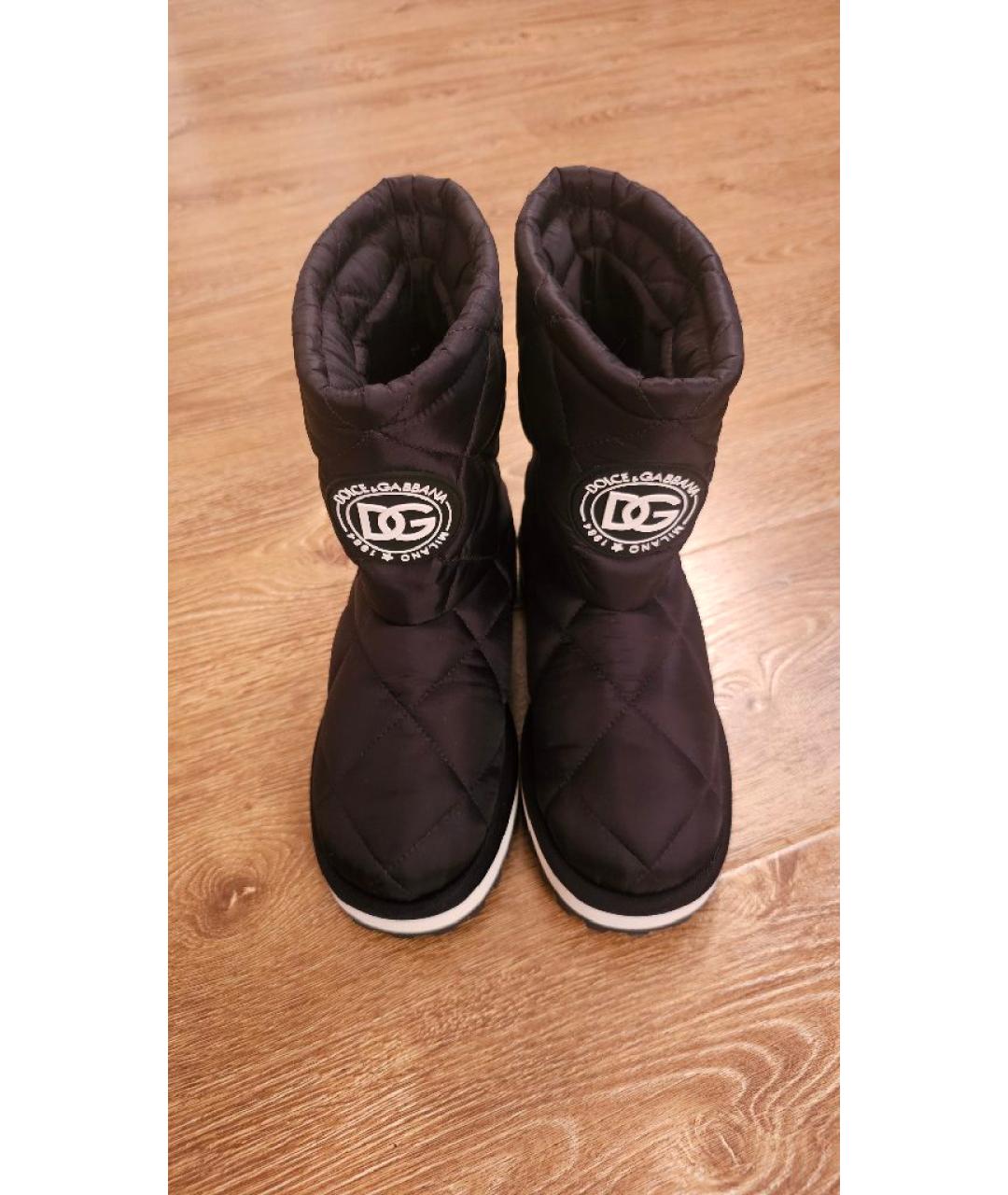 DOLCE&GABBANA Черные текстильные сапоги, фото 2