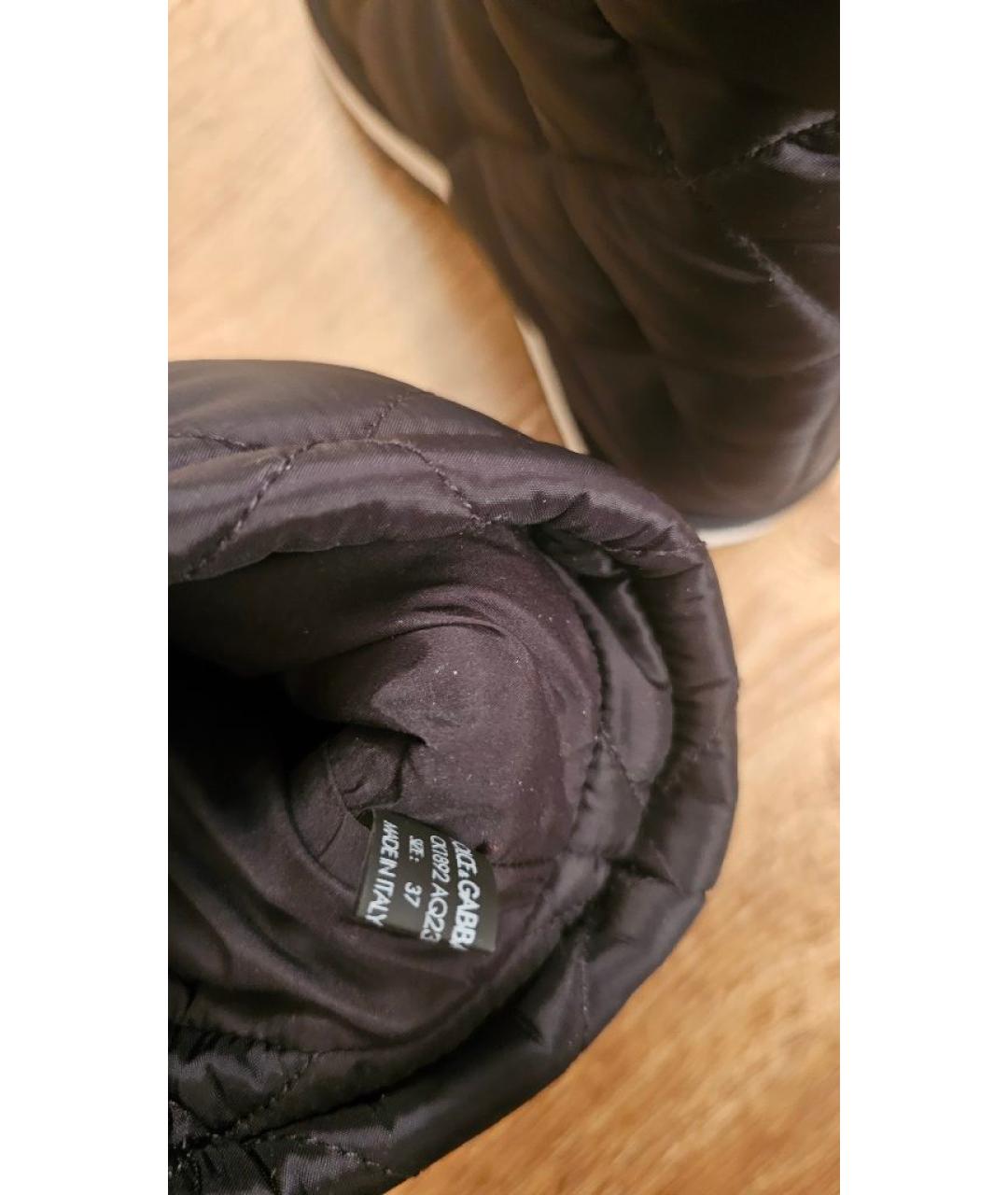 DOLCE&GABBANA Черные текстильные сапоги, фото 5