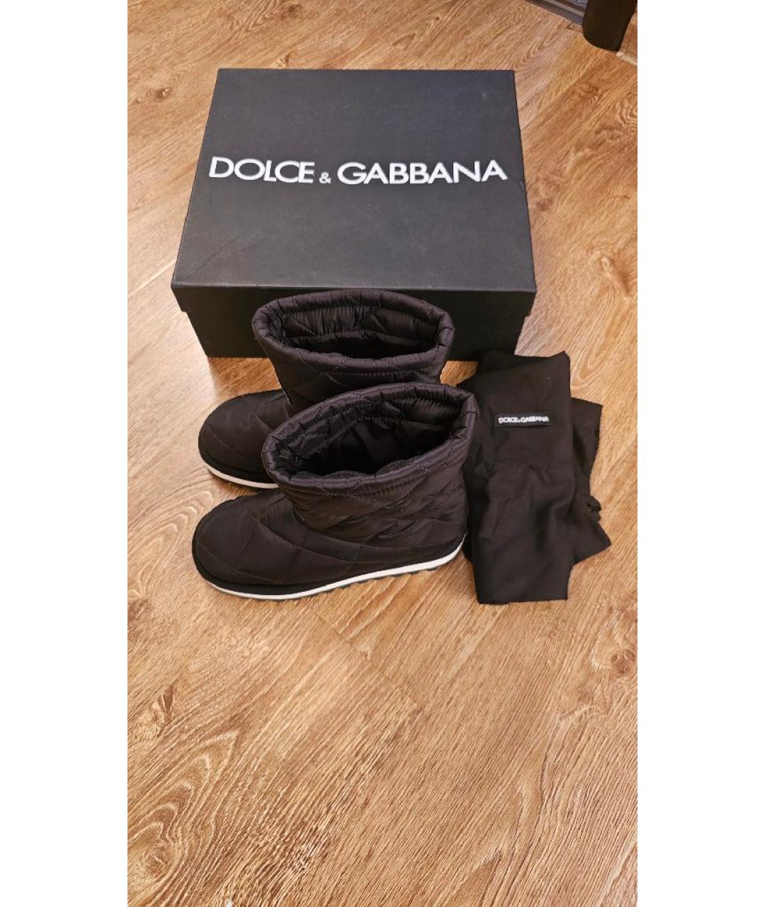 DOLCE&GABBANA Черные текстильные сапоги, фото 7