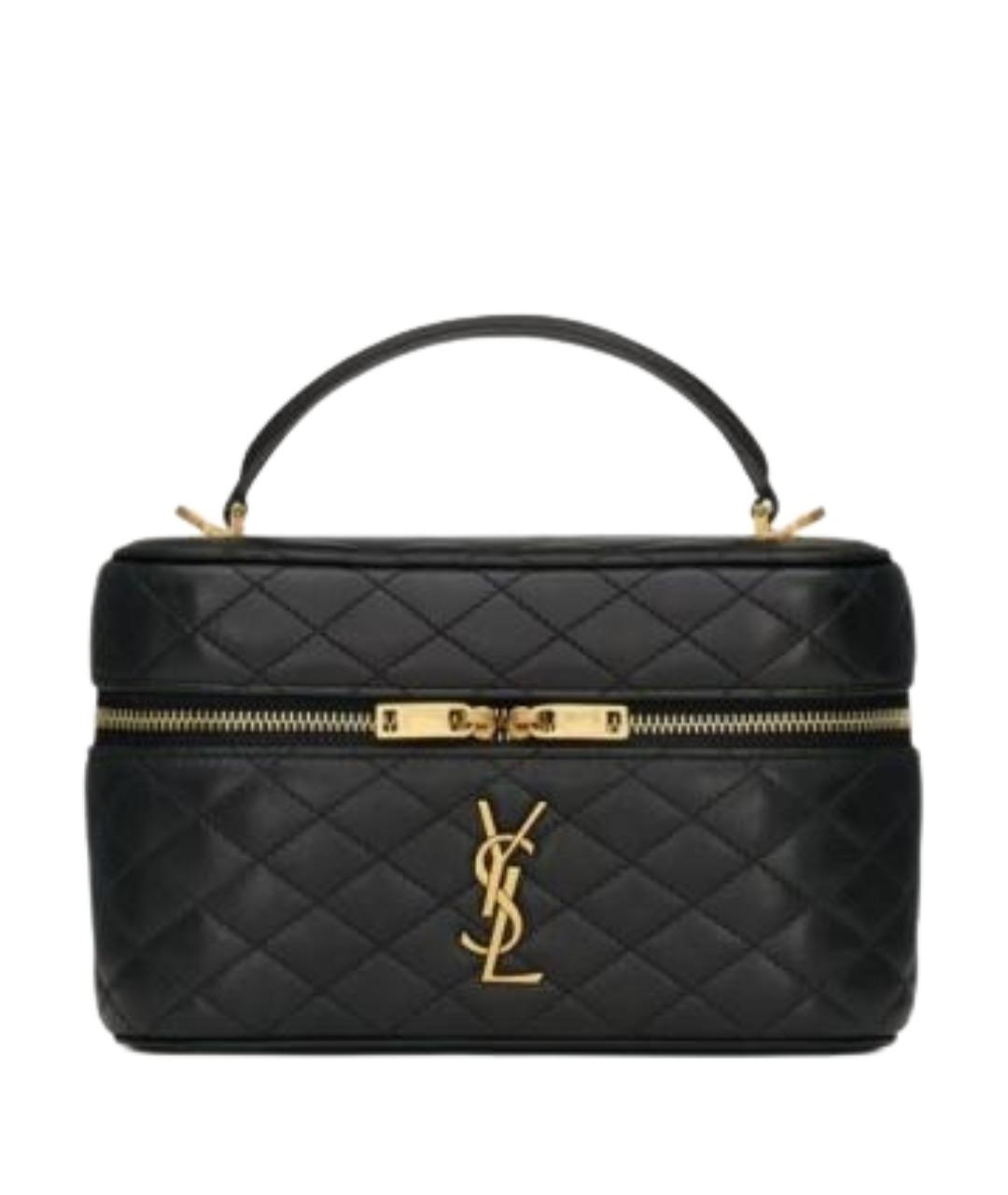 SAINT LAURENT Черная кожаная сумка через плечо, фото 1