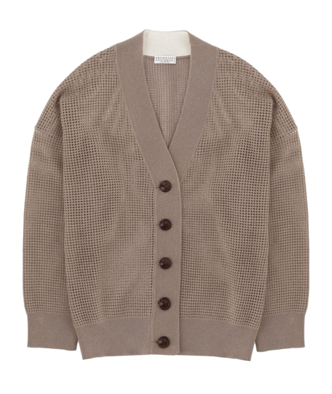 BRUNELLO CUCINELLI Бежевый кашемировый кардиган, фото 1