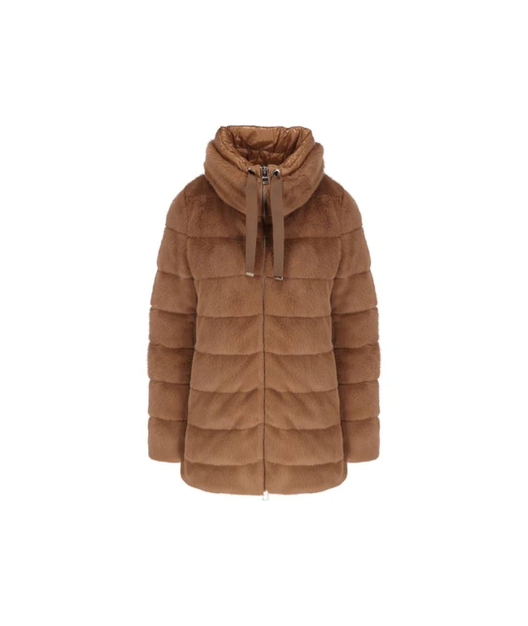 HERNO Бежевый полиэстеровый пуховик, фото 1