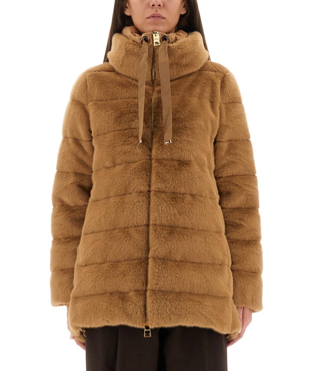 HERNO Бежевый полиэстеровый пуховик, фото 2