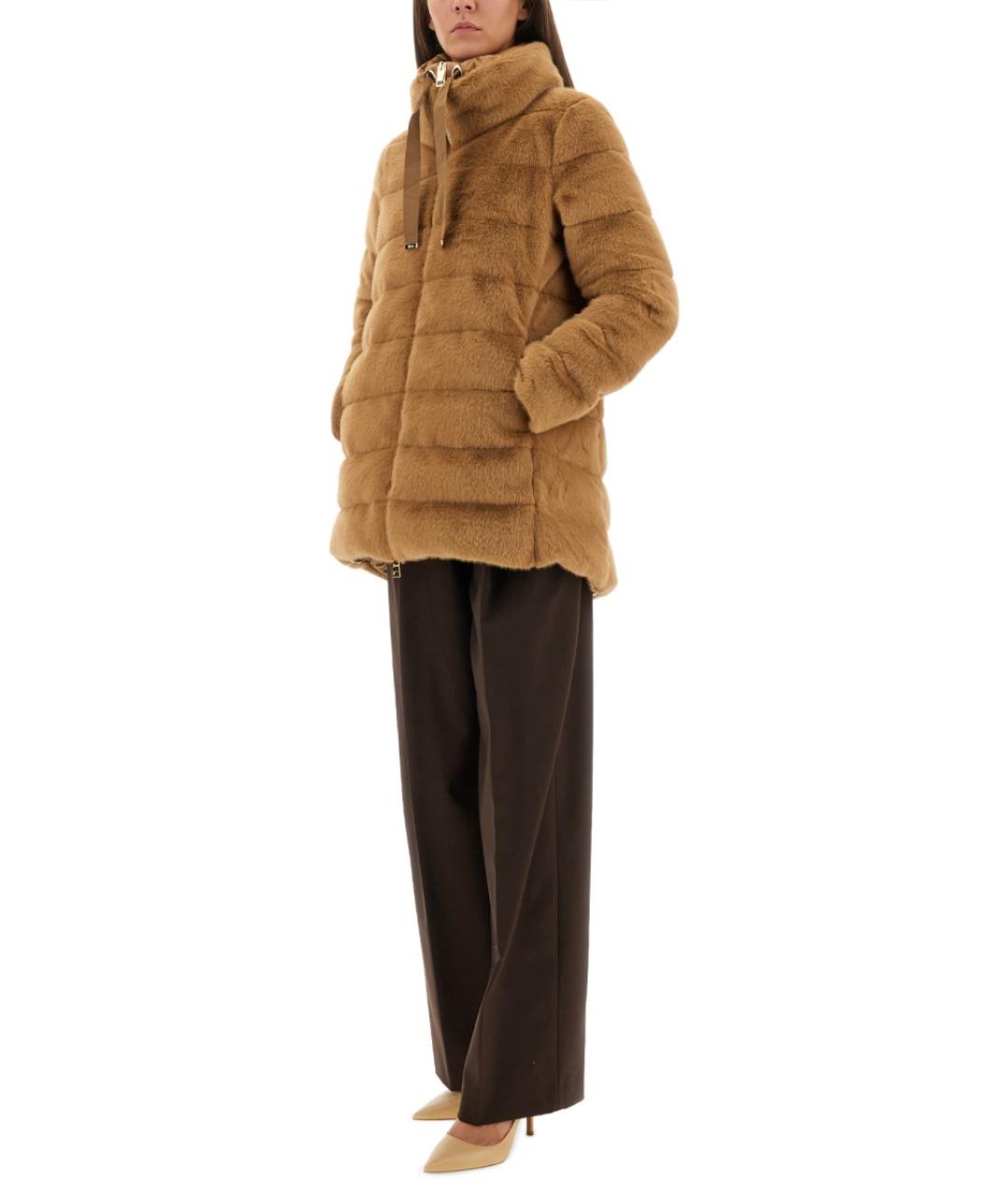 HERNO Бежевый полиэстеровый пуховик, фото 3