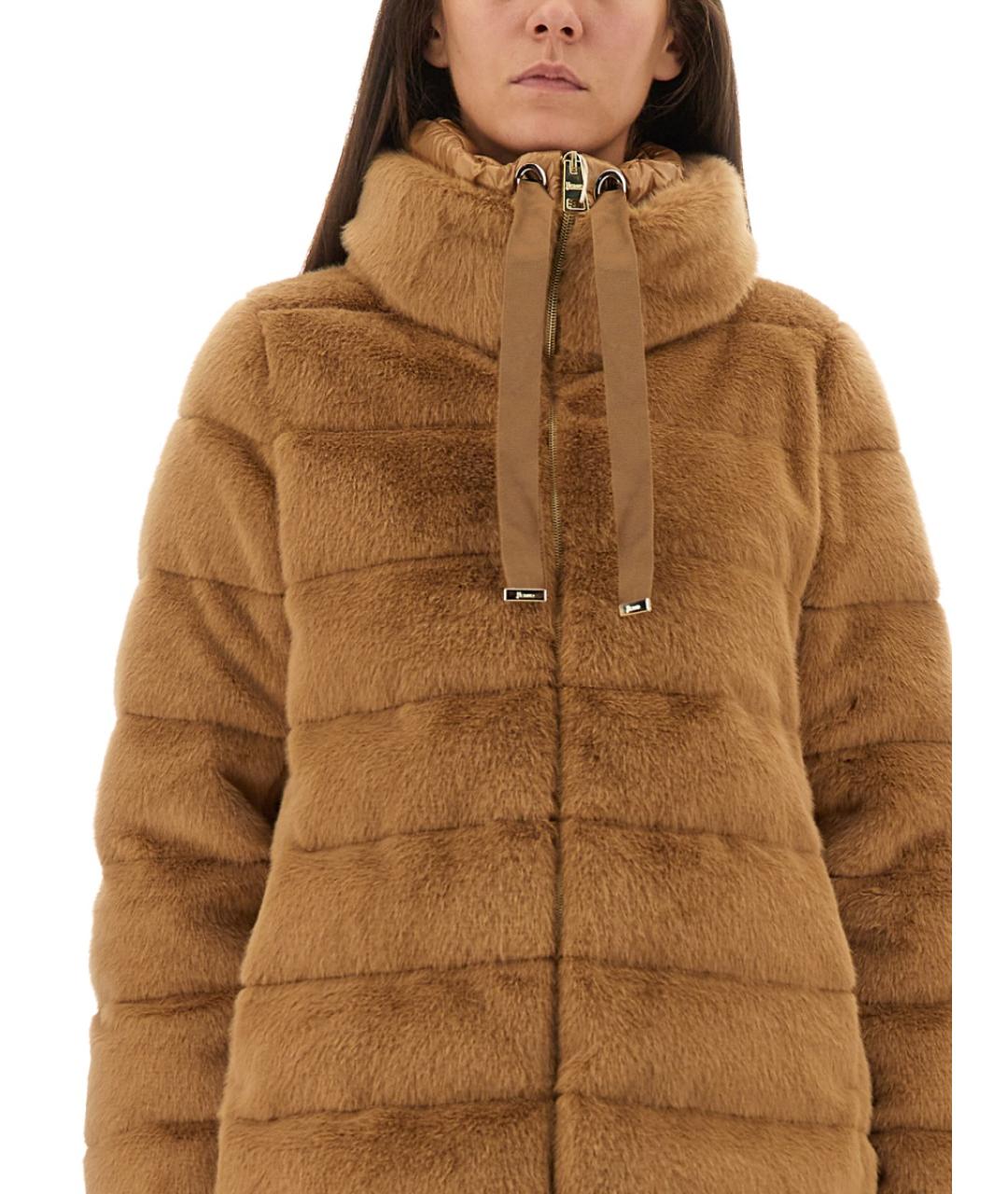 HERNO Бежевый полиэстеровый пуховик, фото 5