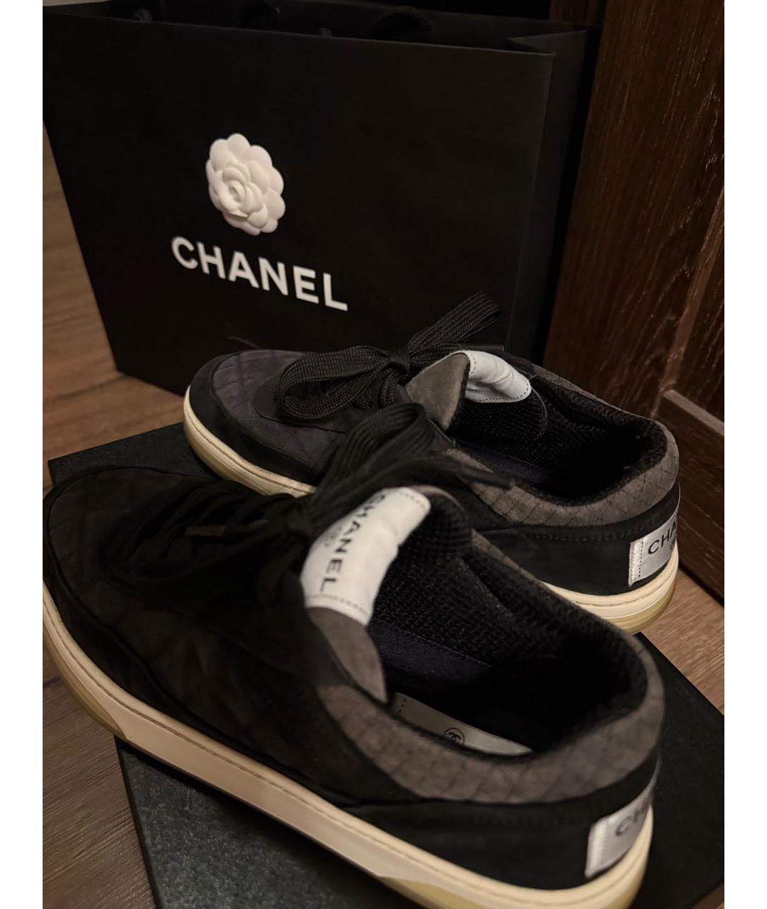 CHANEL Черные замшевые кеды, фото 7