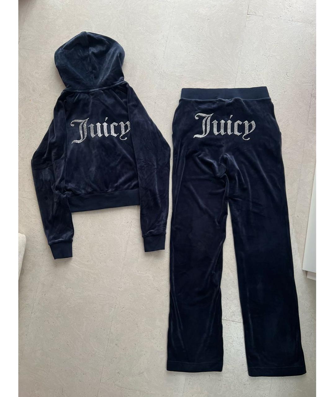 JUICY COUTURE Темно-синий велюровый спортивные костюмы, фото 3