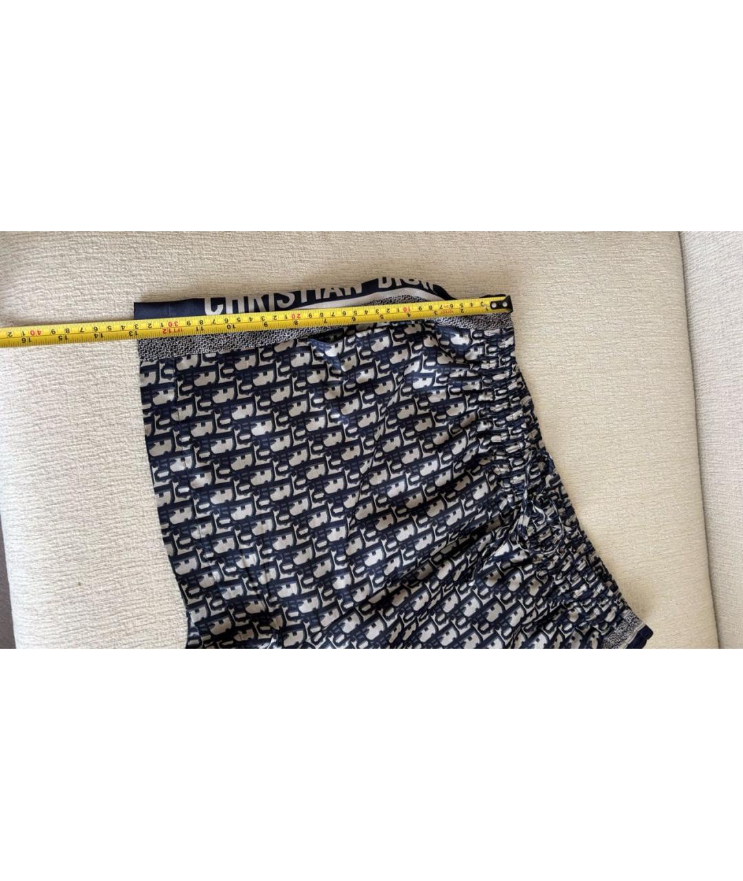 CHRISTIAN DIOR Синие шелковые шорты, фото 7