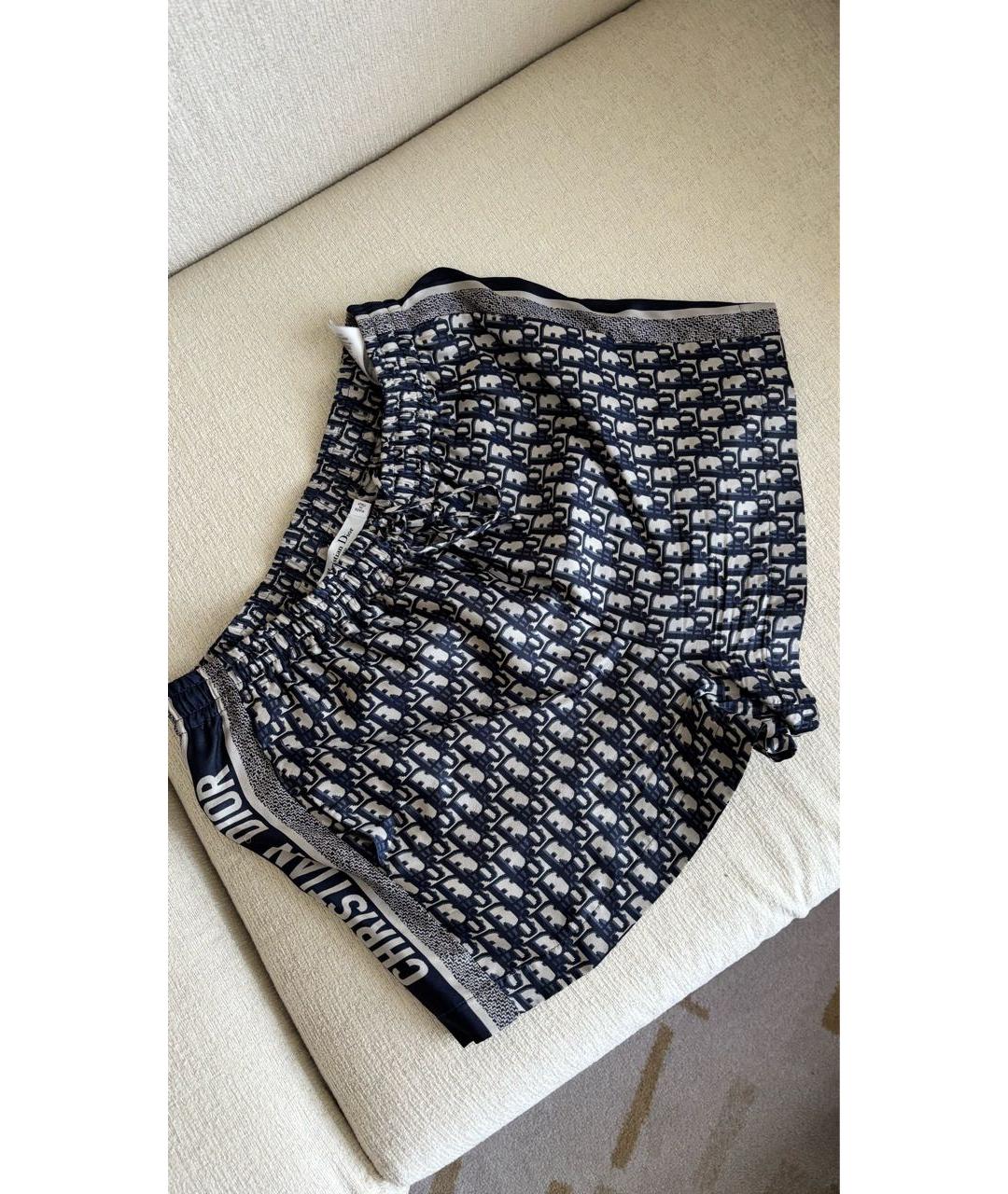 CHRISTIAN DIOR Синие шелковые шорты, фото 4