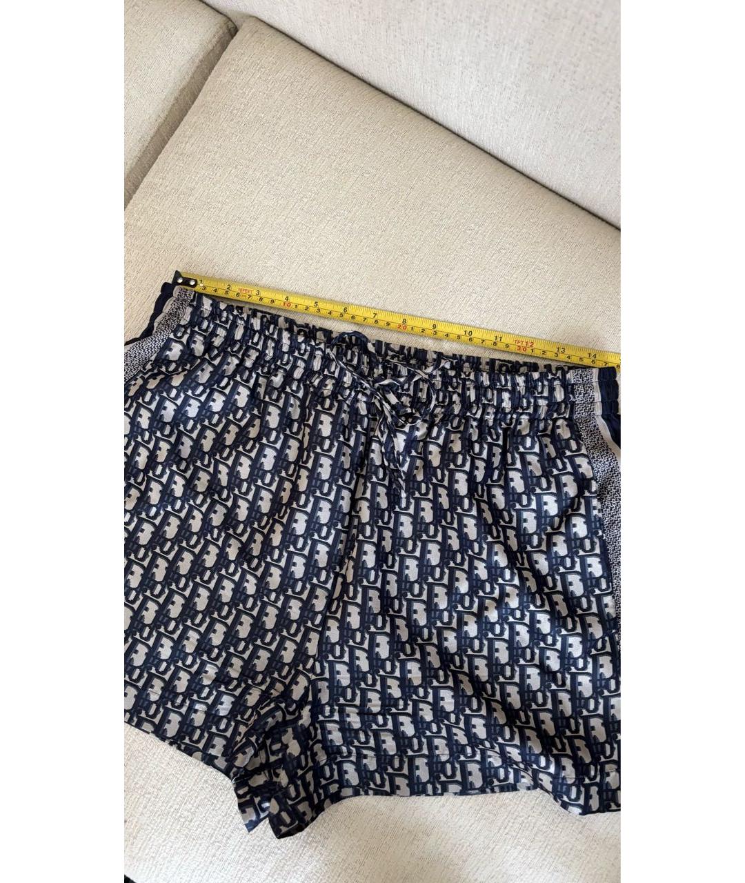 CHRISTIAN DIOR Синие шелковые шорты, фото 5