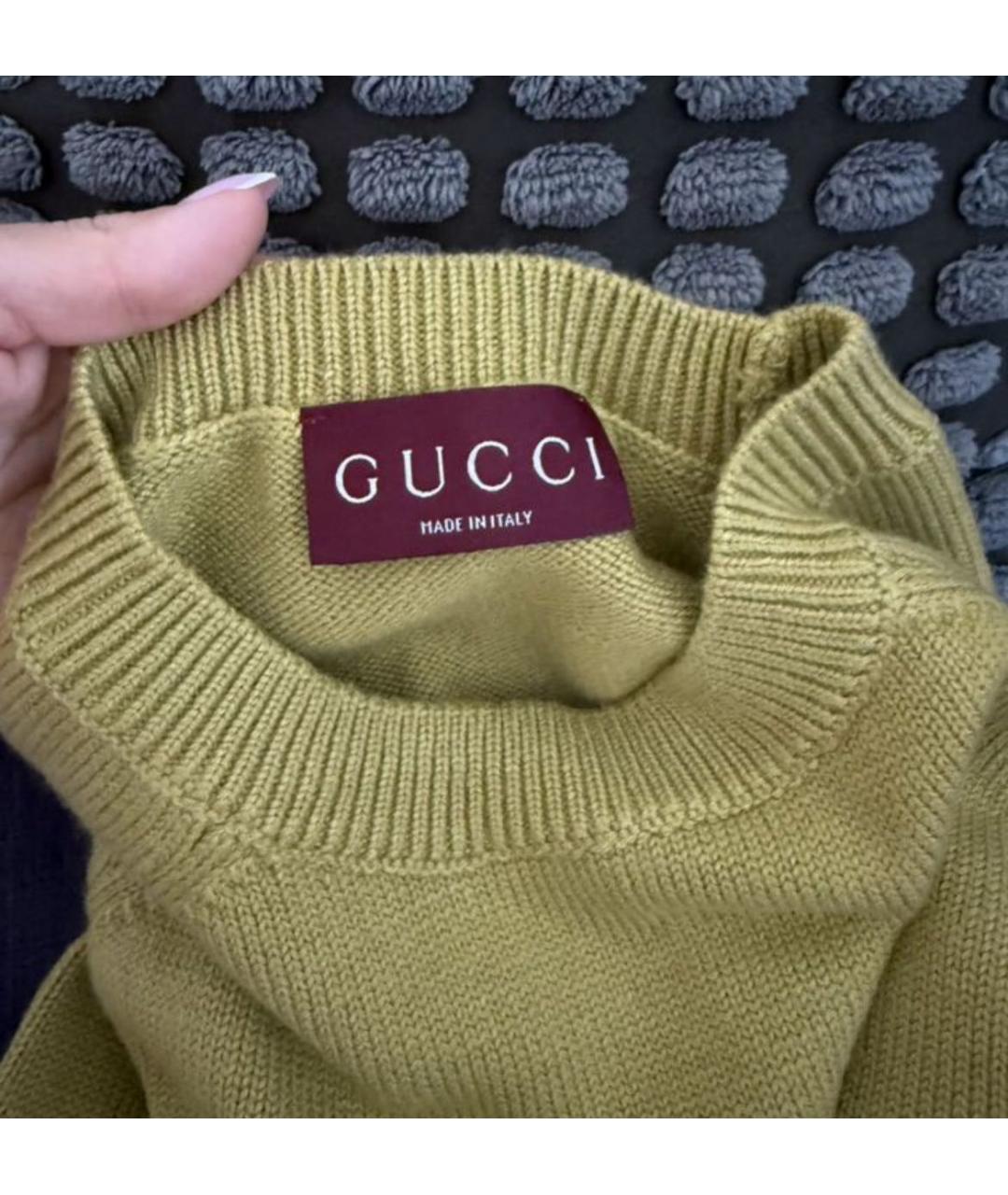 GUCCI Зеленый шерстяной джемпер / свитер, фото 6