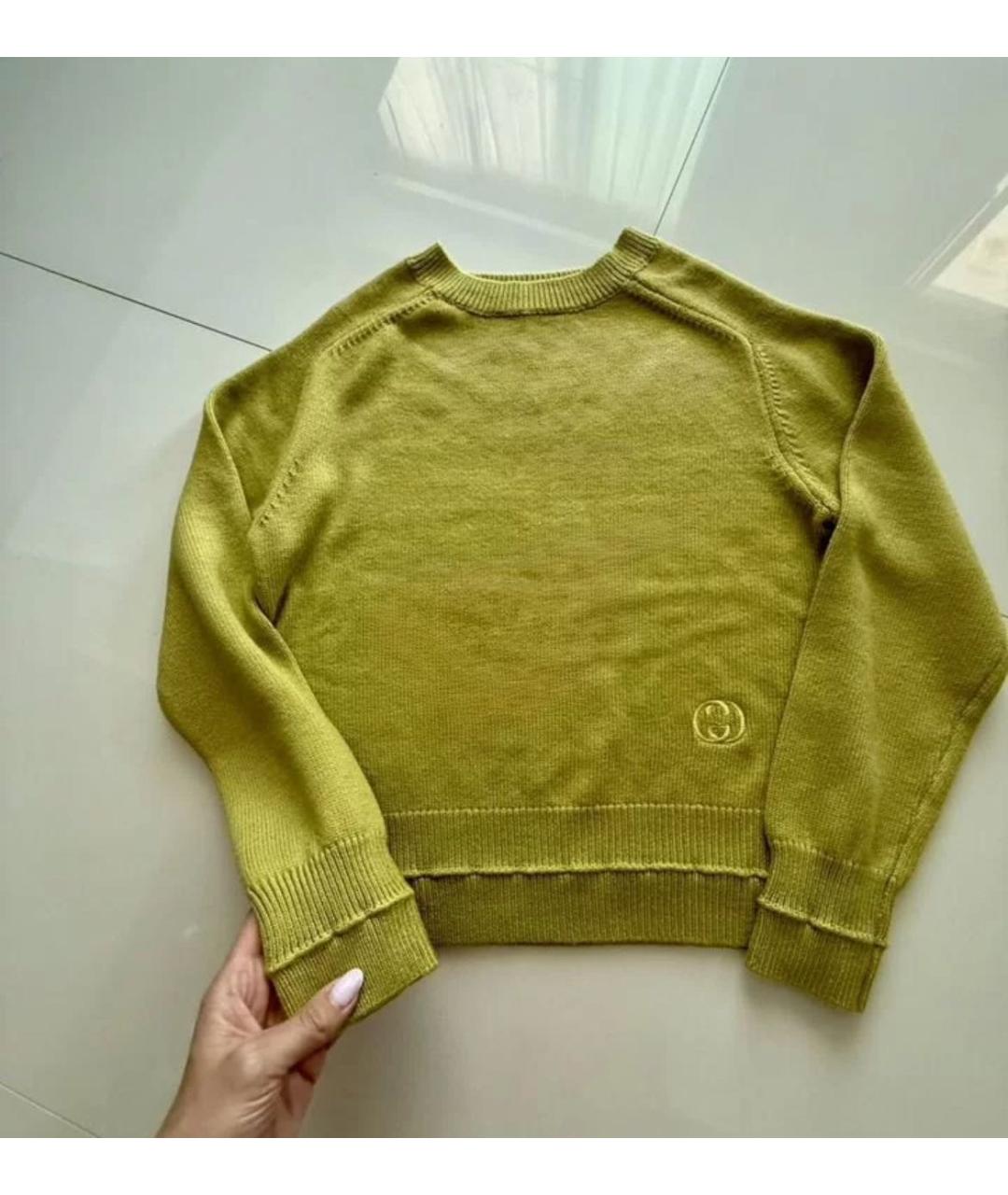 GUCCI Зеленый шерстяной джемпер / свитер, фото 2