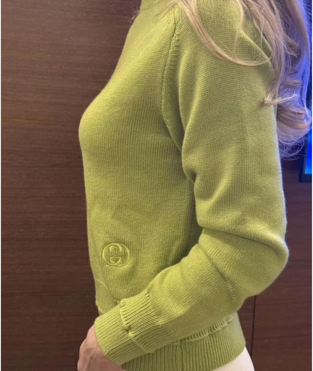 GUCCI Зеленый шерстяной джемпер / свитер, фото 5