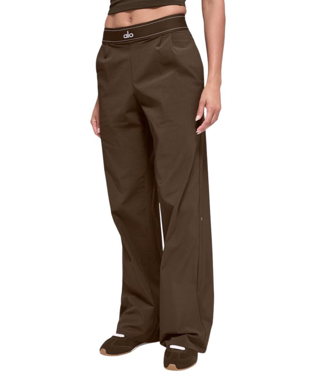 ALO YOGA Коричневые прямые брюки, фото 3
