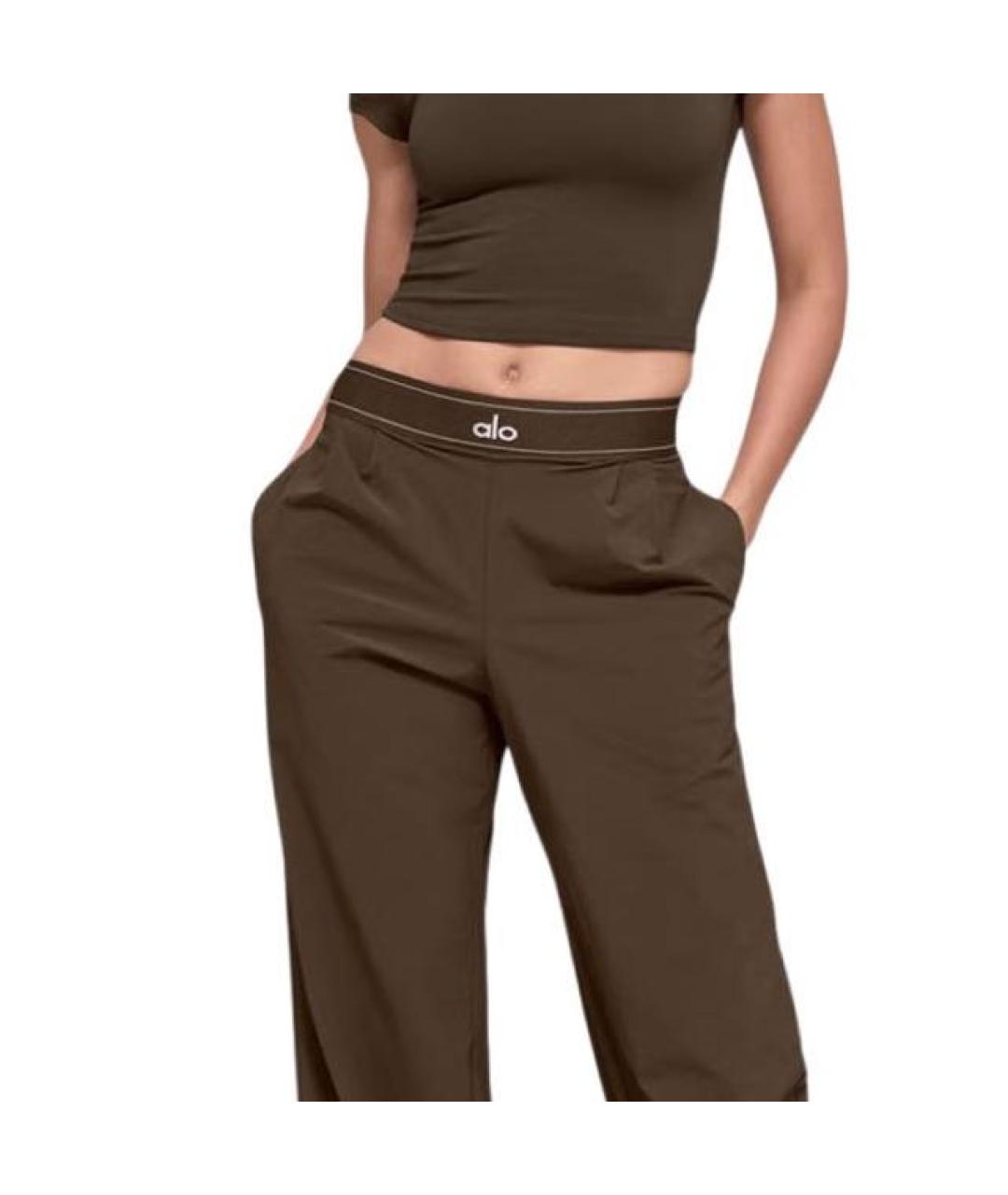 ALO YOGA Коричневые прямые брюки, фото 5