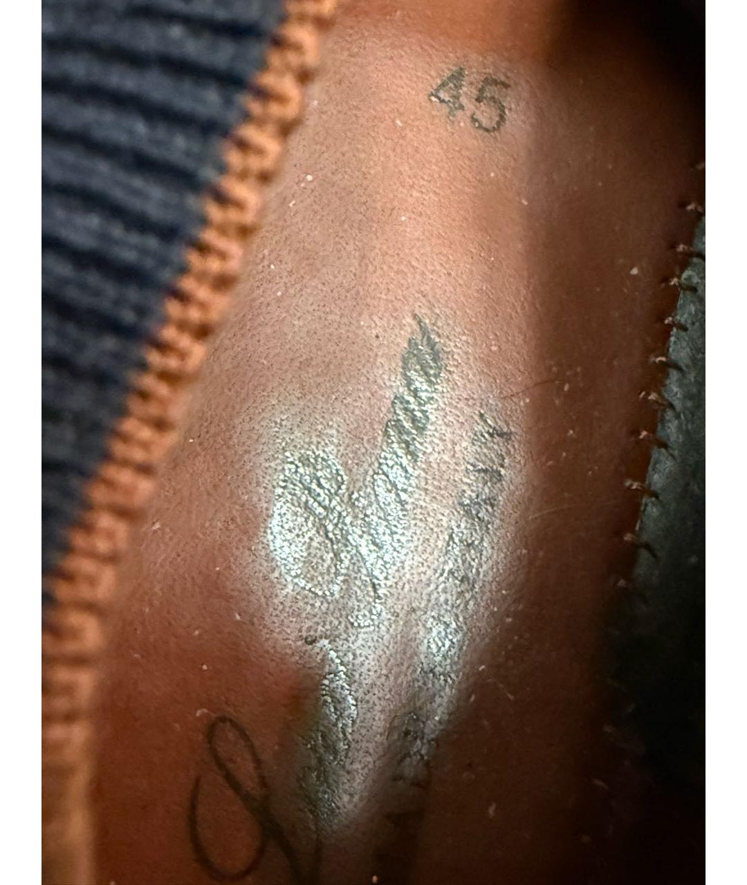 LORO PIANA Темно-синие текстильные слипоны, фото 7