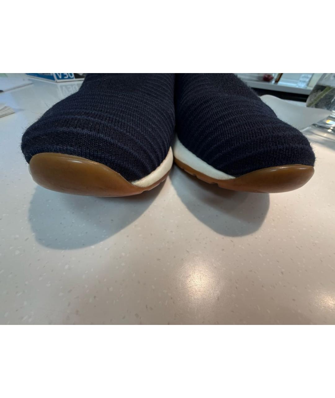 LORO PIANA Темно-синие текстильные слипоны, фото 5
