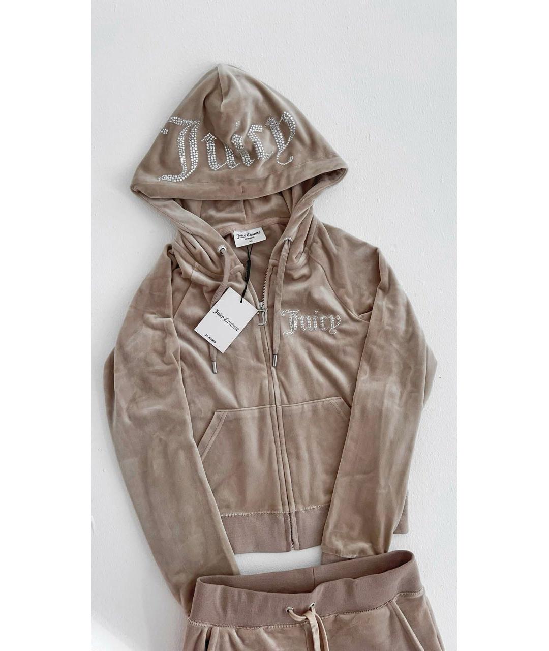 JUICY COUTURE Бежевый велюровый спортивные костюмы, фото 3