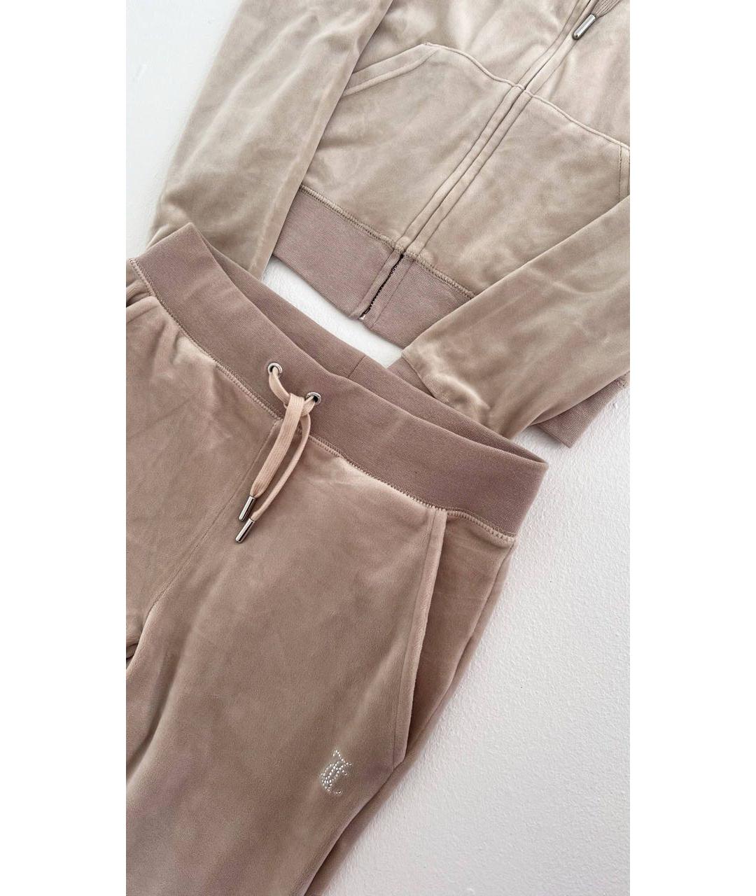 JUICY COUTURE Бежевый велюровый спортивные костюмы, фото 7