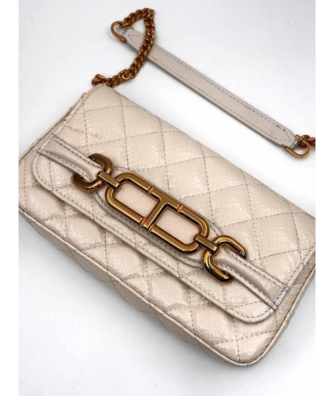 TOM FORD Бежевая сумка через плечо из лакированной кожи, фото 3