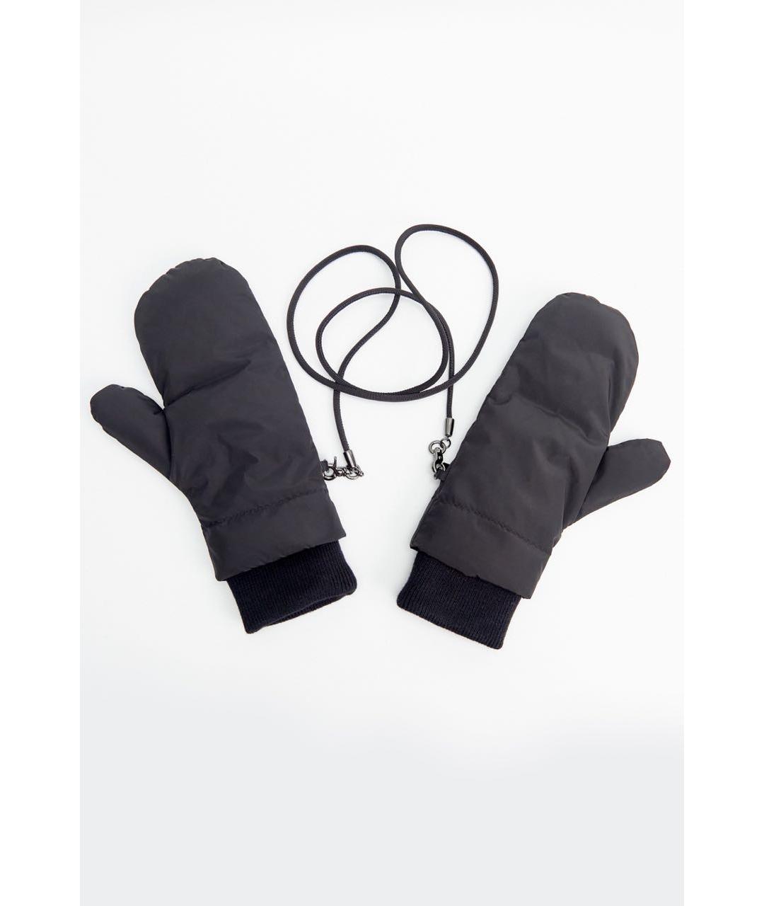 WEEKEND MAX MARA Черные синтетические варежки, фото 9