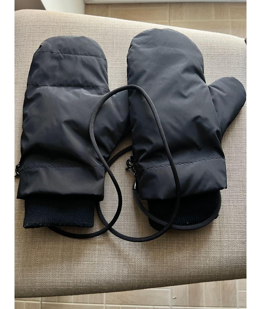 WEEKEND MAX MARA Черные синтетические варежки, фото 3