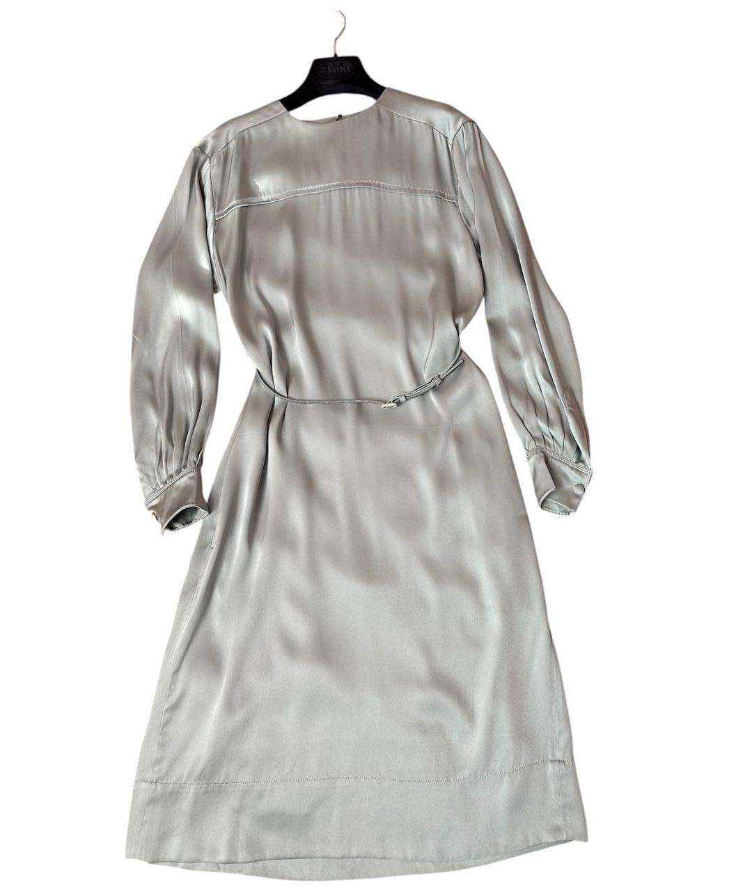 CELINE Серое шелковое коктейльное платье, фото 8