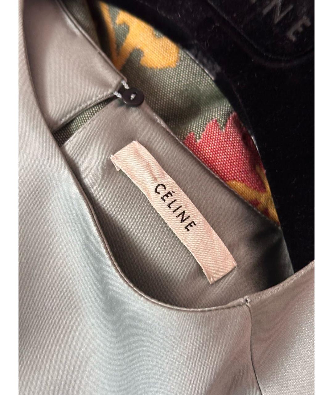 CELINE Серое шелковое коктейльное платье, фото 3