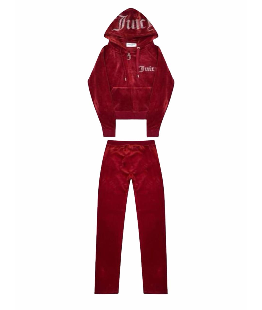 JUICY COUTURE Красный велюровый спортивные костюмы, фото 1