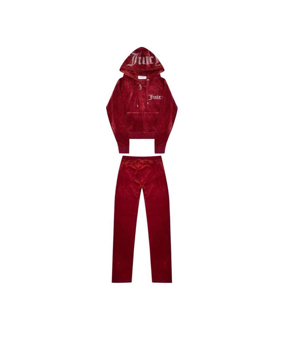 JUICY COUTURE Красный велюровый спортивные костюмы, фото 9
