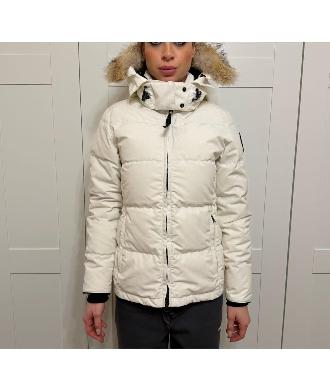 CANADA GOOSE Белая хлопко-эластановая парка, фото 6